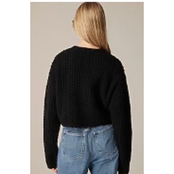 J Crew Cotton Lady Jacket Cardigan Sweater Wm's Black gold button SZ S FLAW #467 - Picture 4 of 8